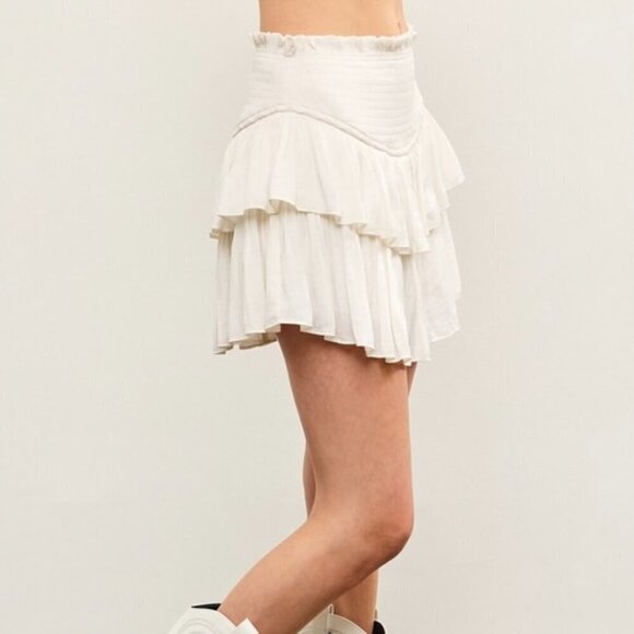 1 LEFT!! MET YOU IN THE SUMMER WHITE MINI SKIRT - Picture 2 of 3